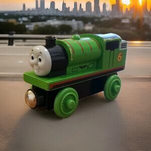 Thomas & Friends Wooden Railway Percy Engine Learning Curve Green #6 Train